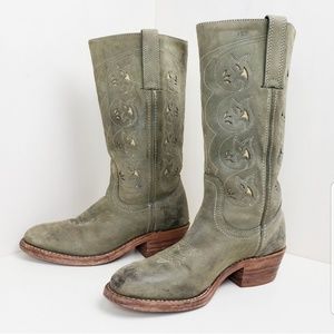 Frye austin cut out sage pistachio cowboy boots